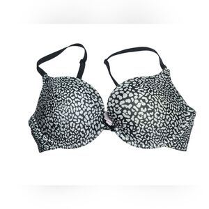 Victoria's Secret Very Sexy Push Up Black/White Animal Leopard Print Bra 34D